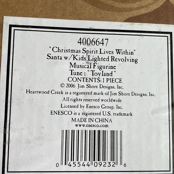 Jim Shore 2007 Christmas Spirit Lives Within Santa Revolving Musical Figurine - Picture 7 of 7